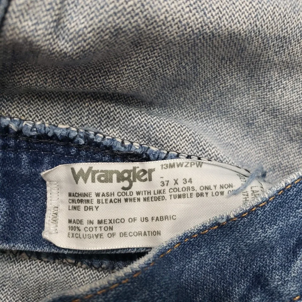 Wrangler Jeans Mens 37x34 Blue‎ 13mwz Western Cowboy Cut Denim Medium Wash